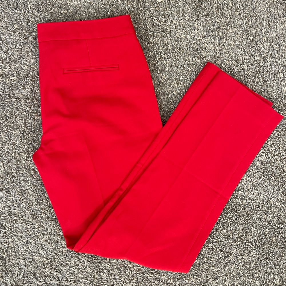 Promod Red Trousers straight leg Formal pants for women size M (New never worn)